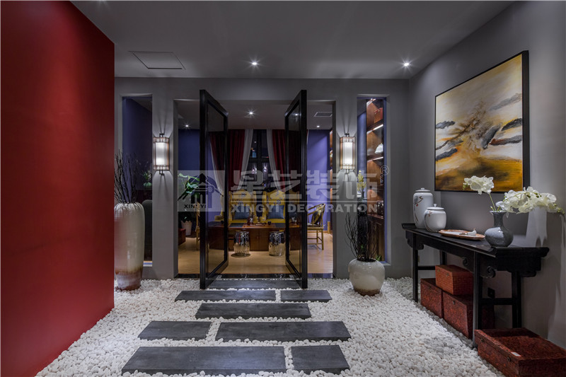 南寧蔓華藝品軒文化沙龍180平過道裝修設計實景圖