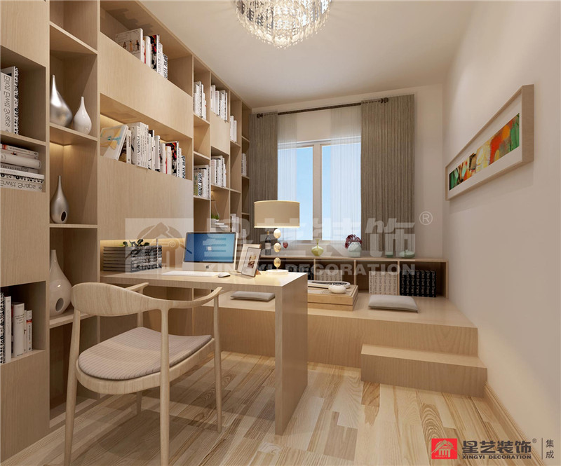 瀚林新城108平書(shū)房裝修效果圖