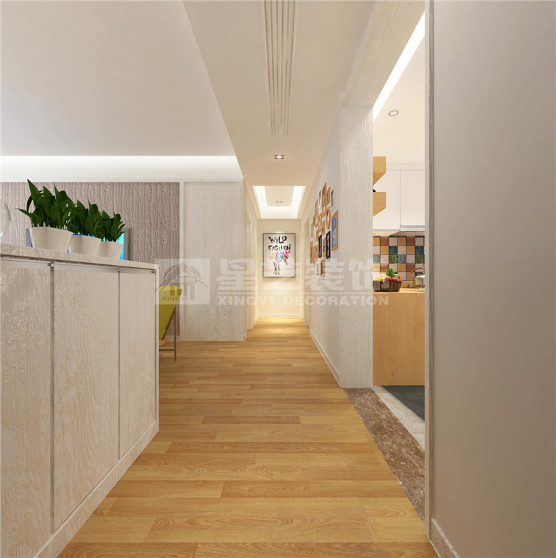 榮和大地110平玄關裝修效果圖