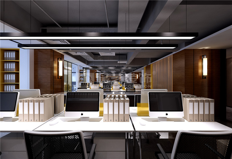 歐日電梯公司1300平辦公區(qū)裝修設計效果圖