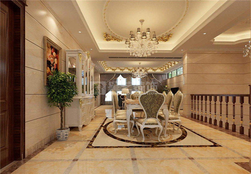 榮和大地320平歐式風格餐廳裝修效果圖