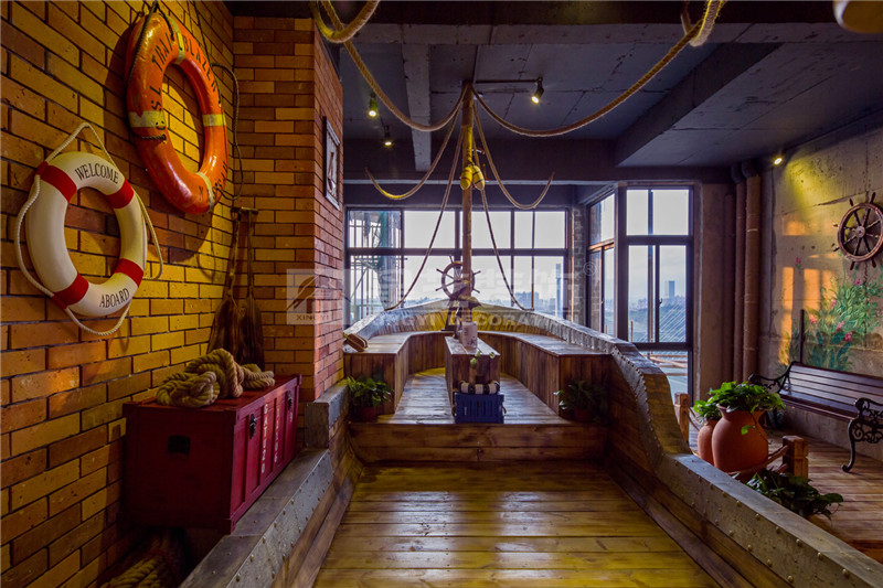 漢軍五象一號空中體驗館160平船體區(qū)裝修設計實景圖