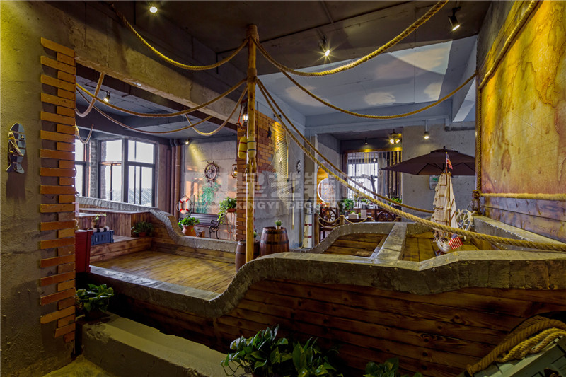 漢軍五象一號空中體驗館160平船體區(qū)裝修設計實景圖