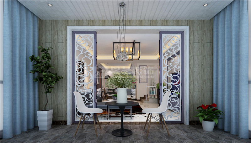 南湖景園140平現(xiàn)代簡(jiǎn)約裝修休閑陽(yáng)臺(tái)裝修效果圖