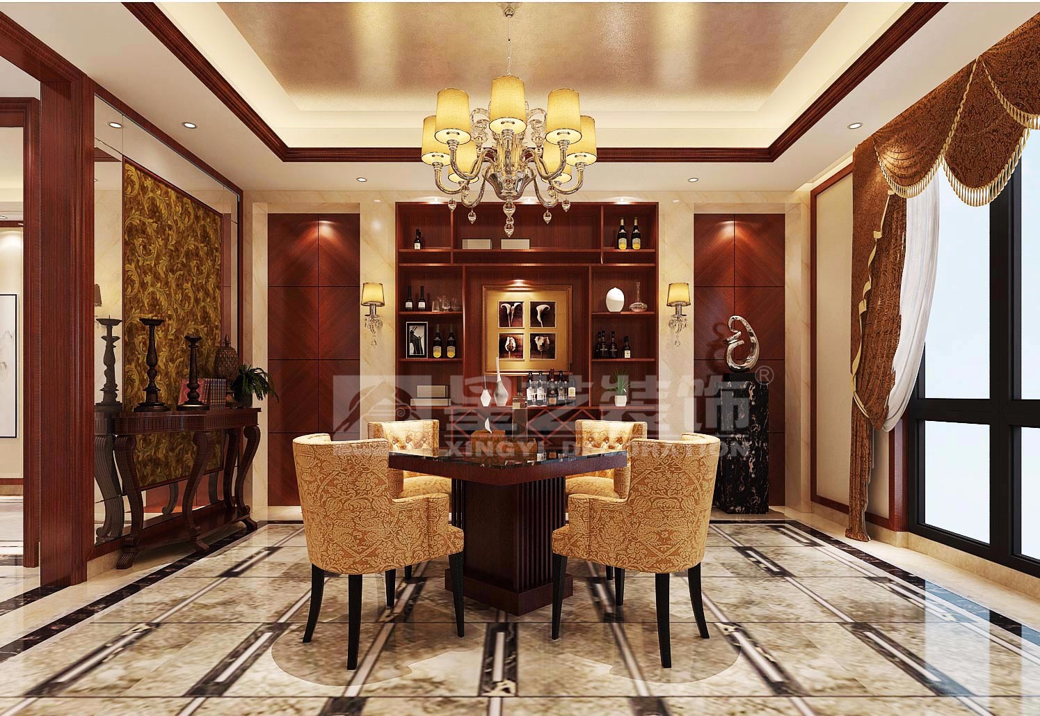 青秀萬達會所200平餐廳裝修設計效果圖
