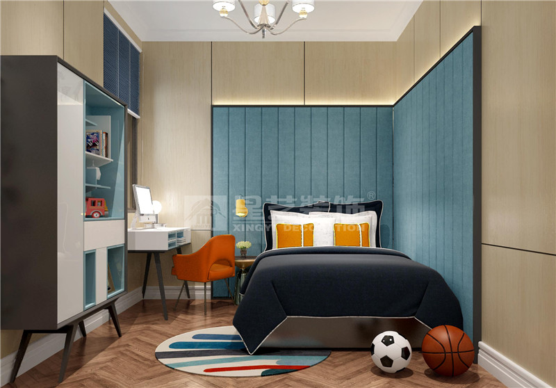 榮和公園尊府300平現(xiàn)代簡約兒童房裝修效果圖