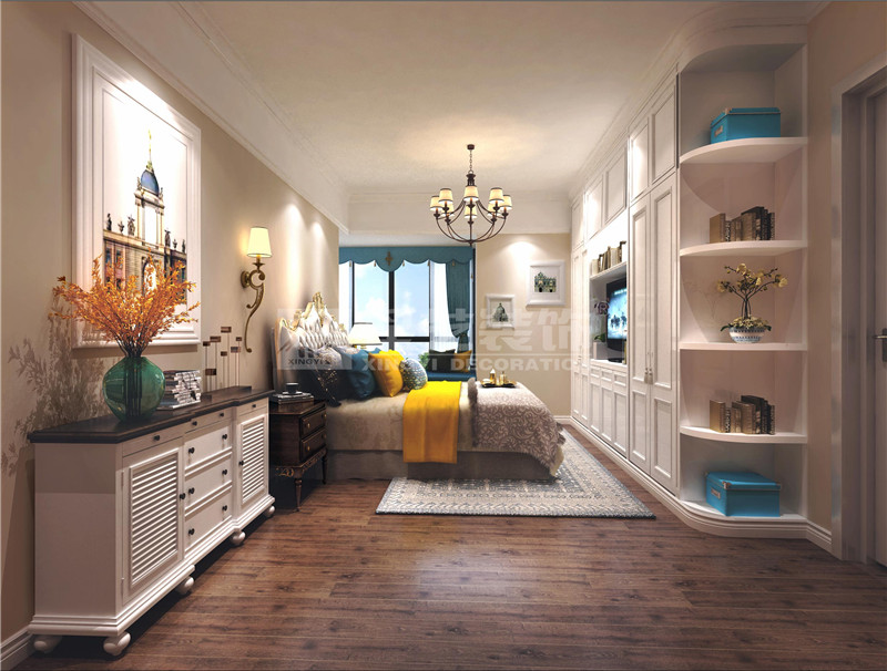 萬達茂120平美式風格臥室裝修效果圖