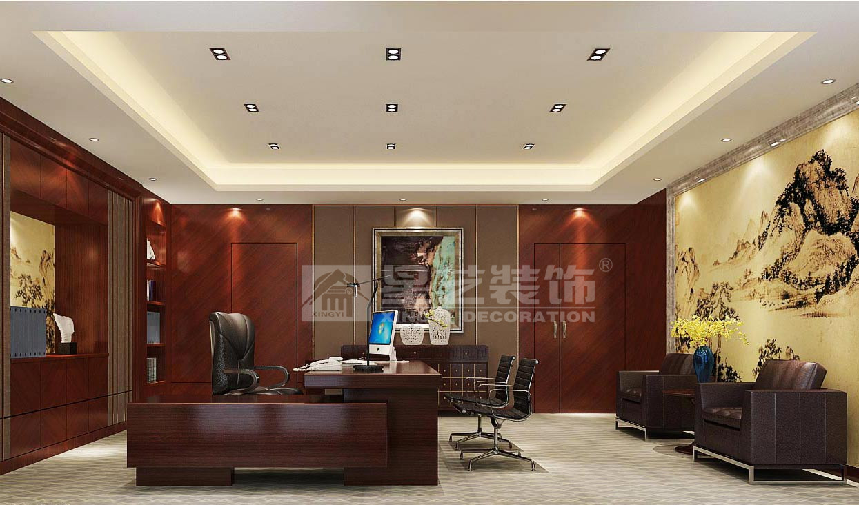 青秀萬達會所200平辦公室裝修設計效果圖