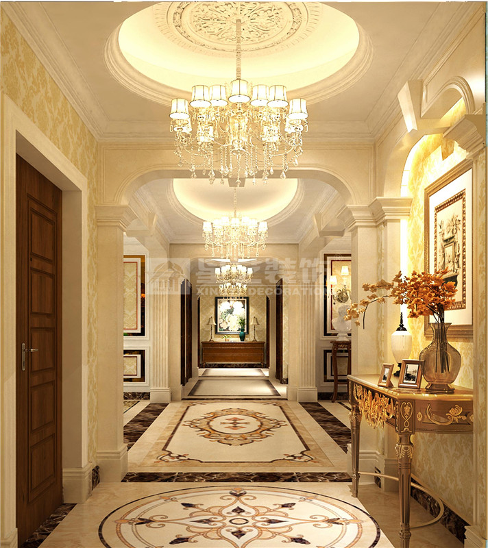 盛天東郡240平歐式風格玄關(guān)裝修效果圖