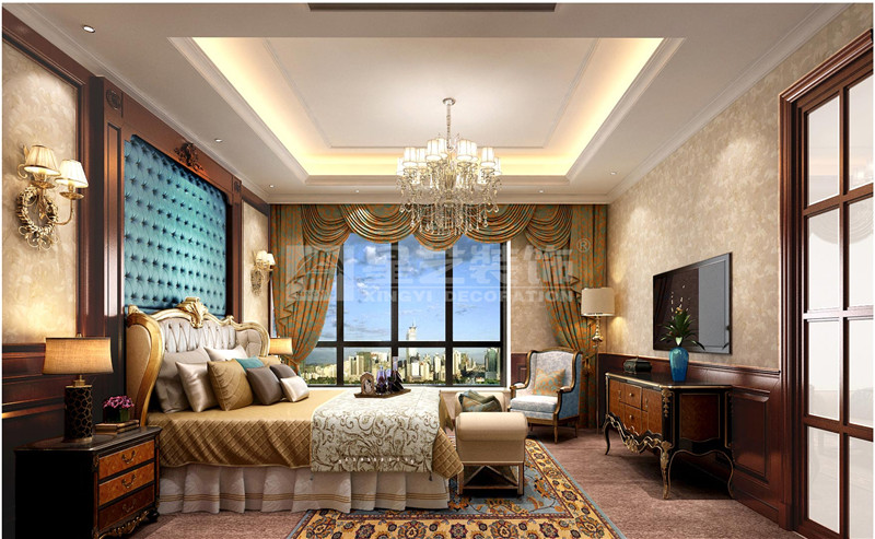 盛天東郡240平歐式風格臥室裝修效果圖