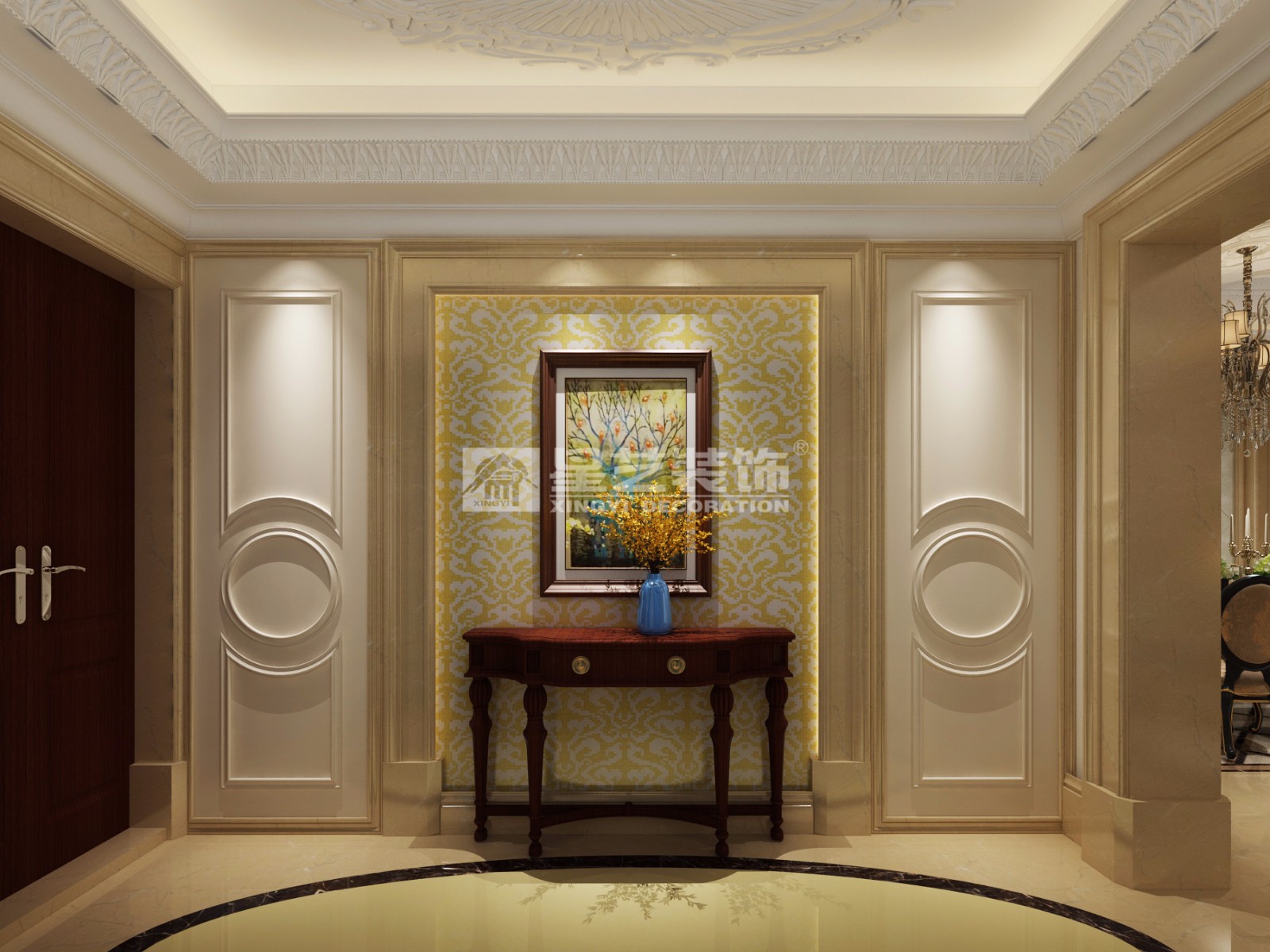 合景天峻440平別墅歐式風格玄關(guān)裝修效果圖