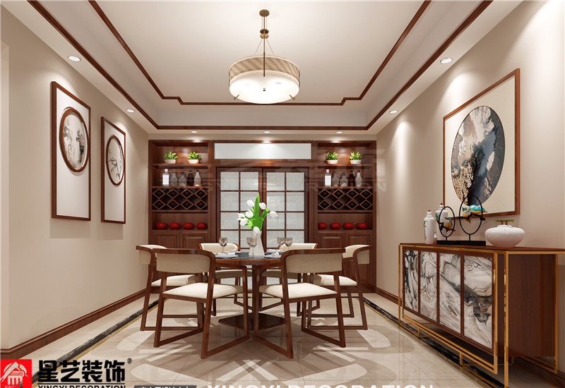 翰林學府130平餐廳裝修效果圖