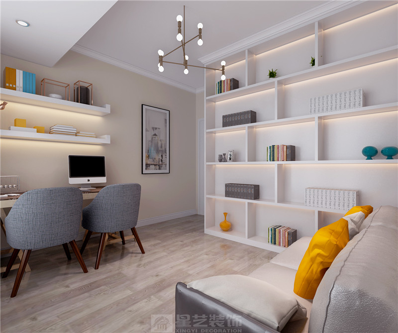 錢(qián)隆首府140平書(shū)房裝修效果圖