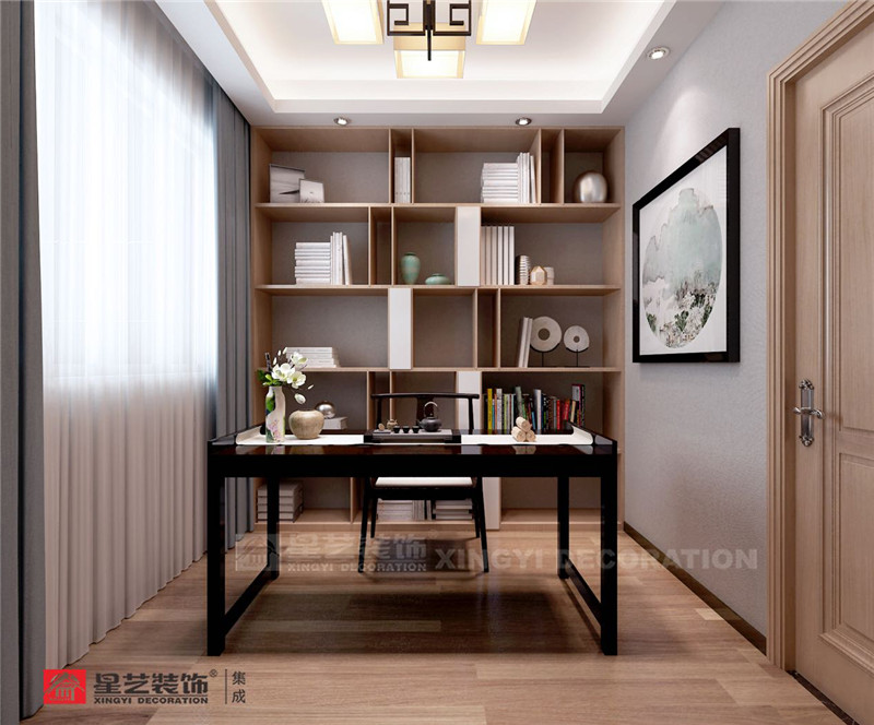 保利領(lǐng)繡前城105平書房裝修效果圖