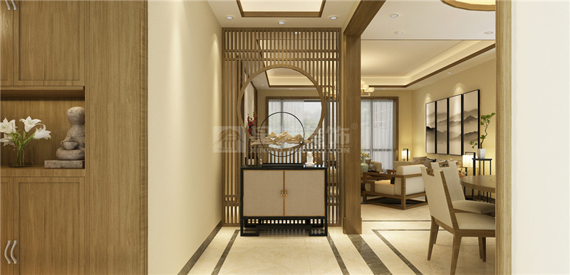 華庭名居140平入戶玄關裝修效果圖