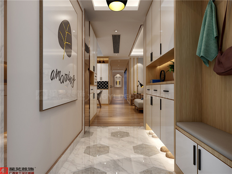 華潤(rùn)二十四城125平過道裝修效果圖