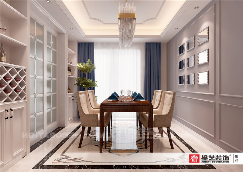 綠地中央廣場(chǎng)142平餐廳裝修效果圖