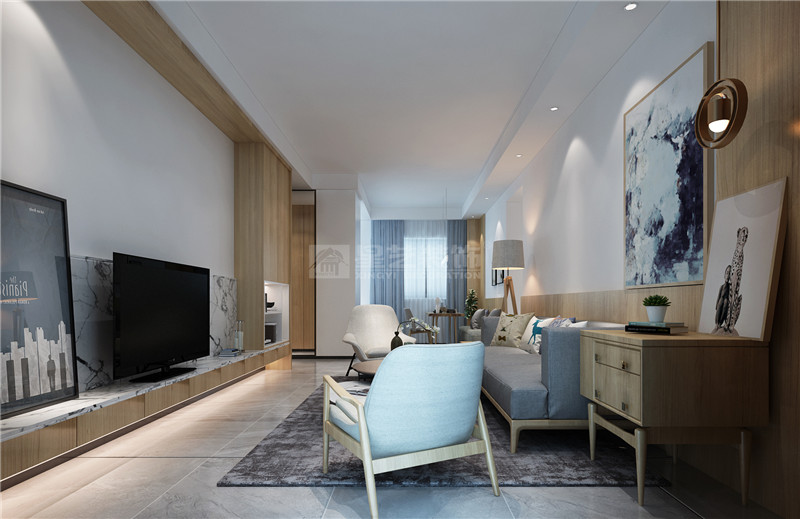 保利領秀前城140平客廳裝修效果圖