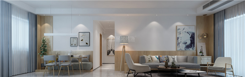 保利領秀前城140平客餐廳裝修效果圖