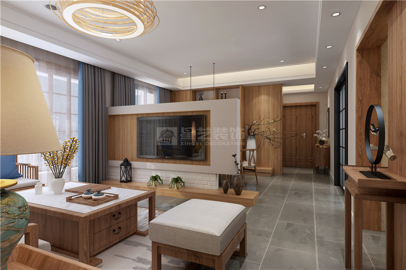 中海國(guó)際社區(qū)120平客廳裝修效果圖