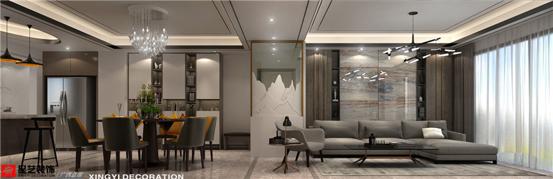 綠地中央廣場(chǎng)150平客餐廳裝修效果圖