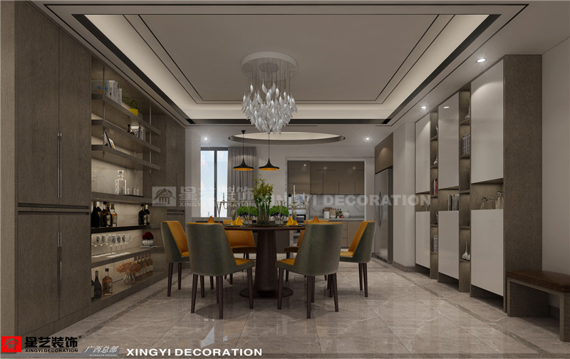 綠地中央廣場(chǎng)150平餐廳裝修效果圖