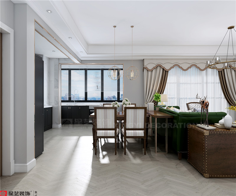 保利領秀前城126平客廳裝修效果圖