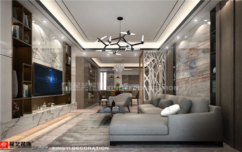 綠地中央廣場(chǎng)150平客廳裝修效果圖