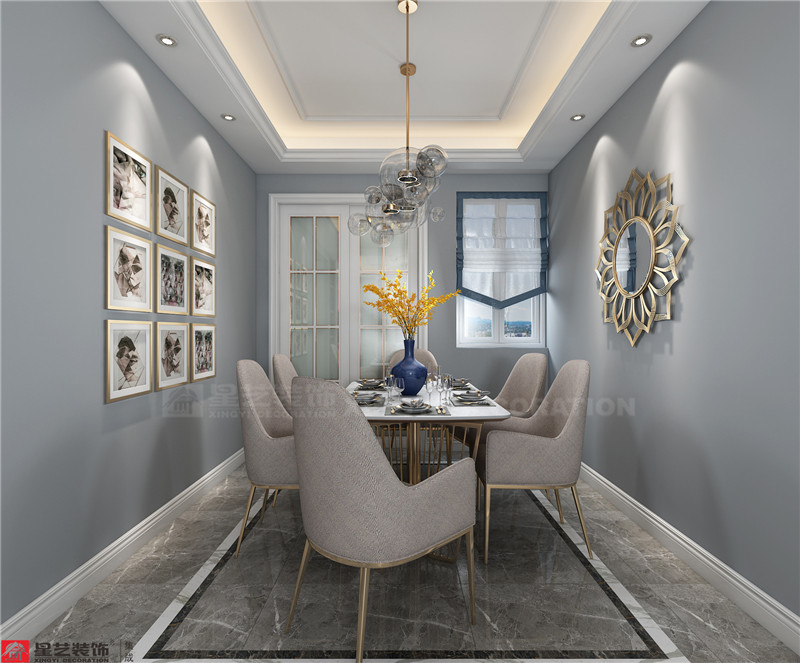 華發(fā)國(guó)賓壹號(hào)124平餐廳裝修效果圖