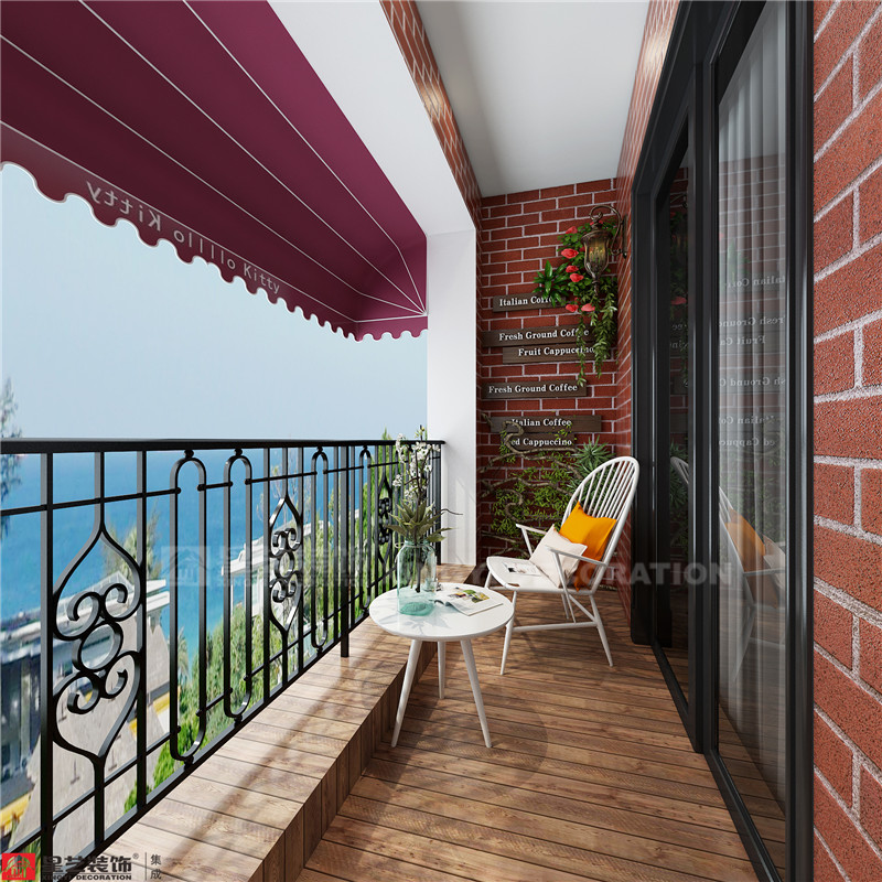 翡翠灣70平陽臺裝修效果圖