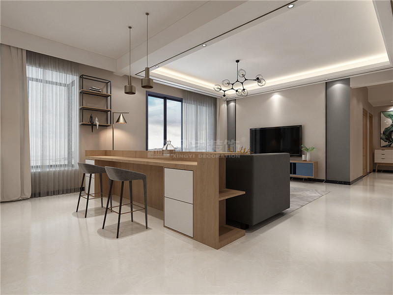 江宇都會(huì)明珠135平吧臺(tái)裝修效果圖