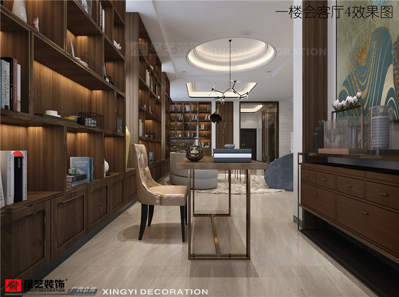 龍胤花園別墅 450平一樓會(huì)客廳裝修效果圖