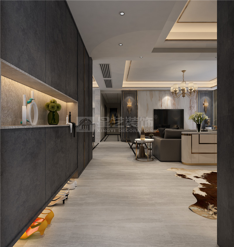 華發(fā)國賓壹號 140平入戶裝修效果圖