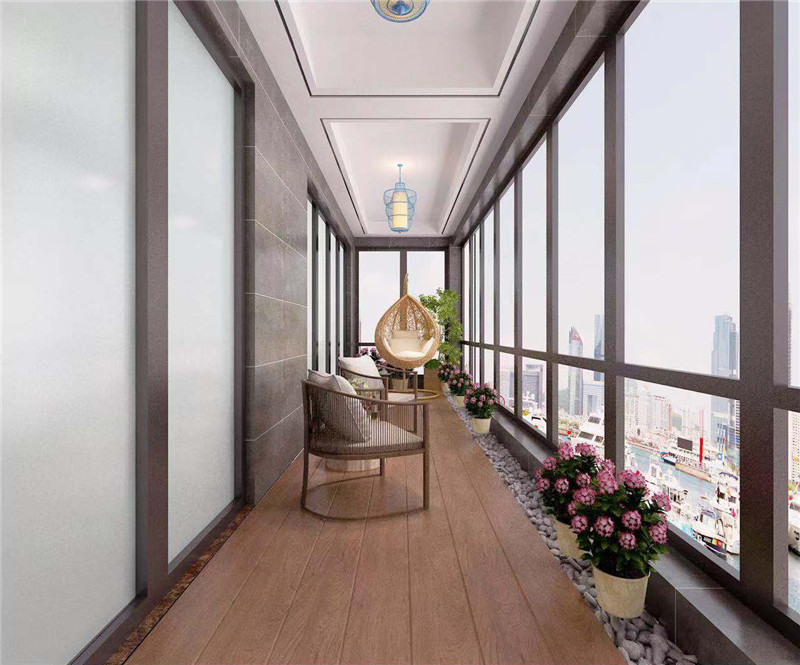 萬達(dá)茂154平陽臺(tái)裝修效果圖