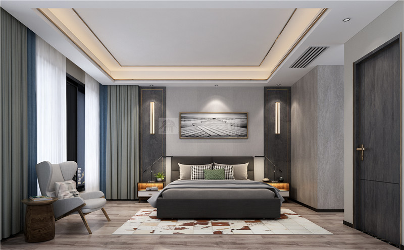 華發(fā)國賓壹號 140平主臥裝修效果圖