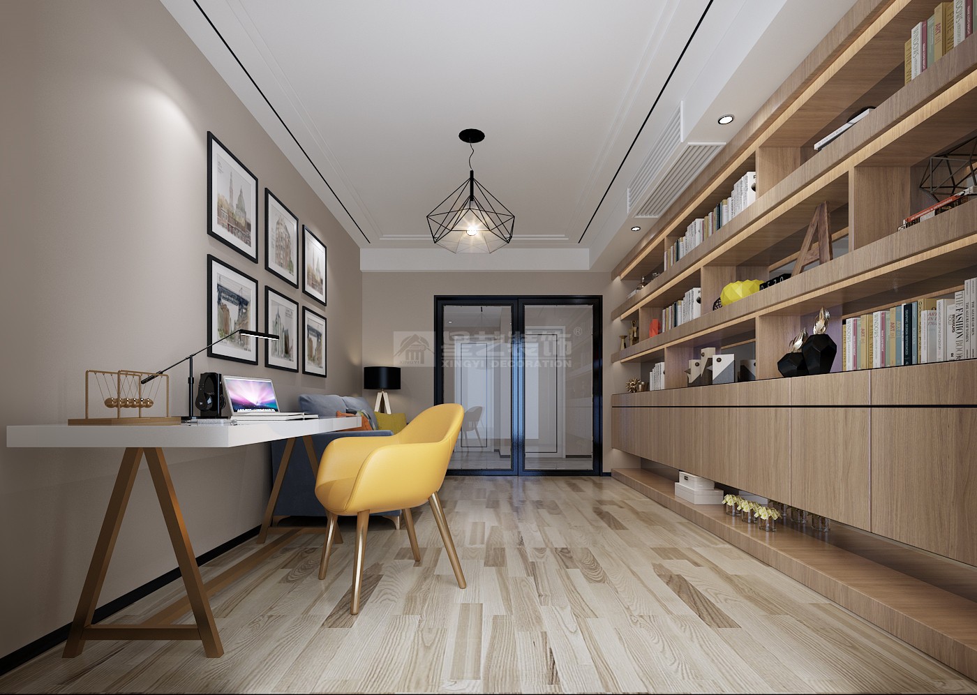 盛天東郡270平書(shū)房裝修效果圖