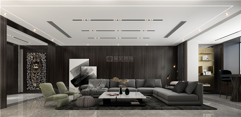 萬(wàn)達(dá)公館 300平客廳裝修效果圖