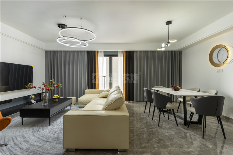 江灣山語城140平客餐廳裝修實(shí)景圖