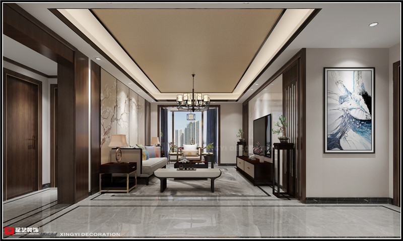 翡翠時(shí)光97平客廳裝修效果圖