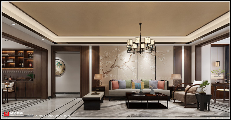 翡翠時(shí)光97平客廳裝修效果圖