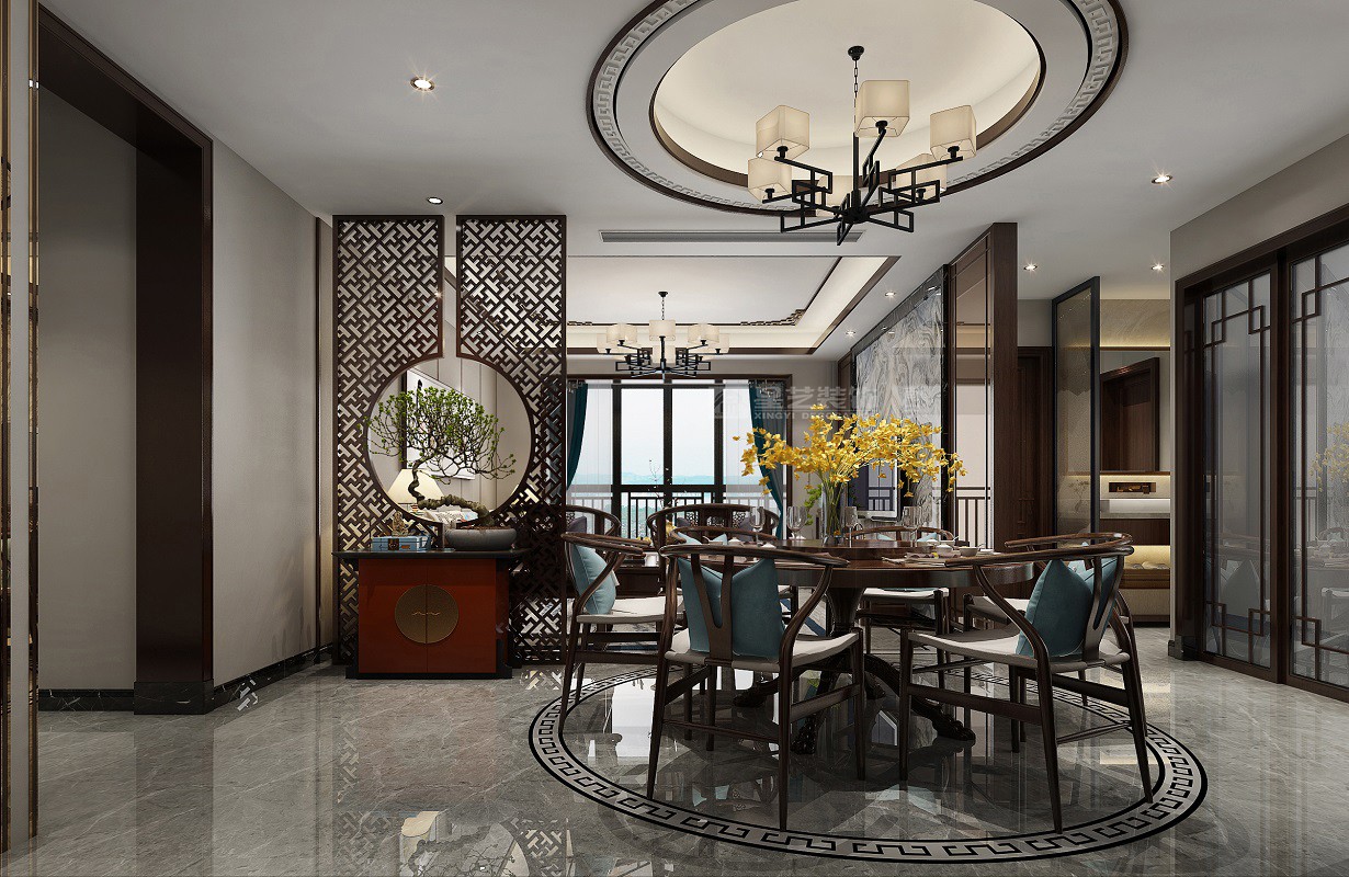 萬達茂153平新中式餐廳裝修效果圖