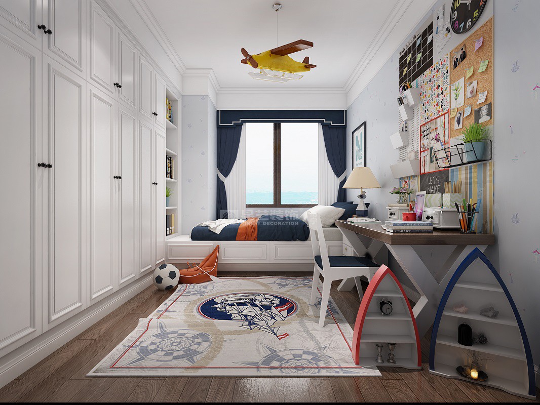 萬達茂153平新中式兒童房裝修效果圖