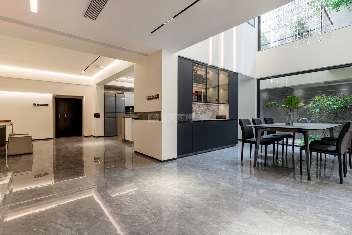 保利山漸青800平現(xiàn)代輕奢餐廳裝修實景