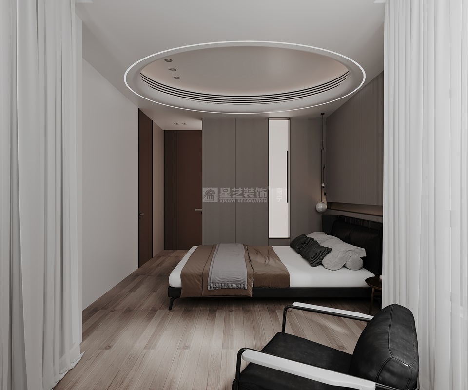 瀾山府450平別墅裝修現代風格臥室裝修效果圖