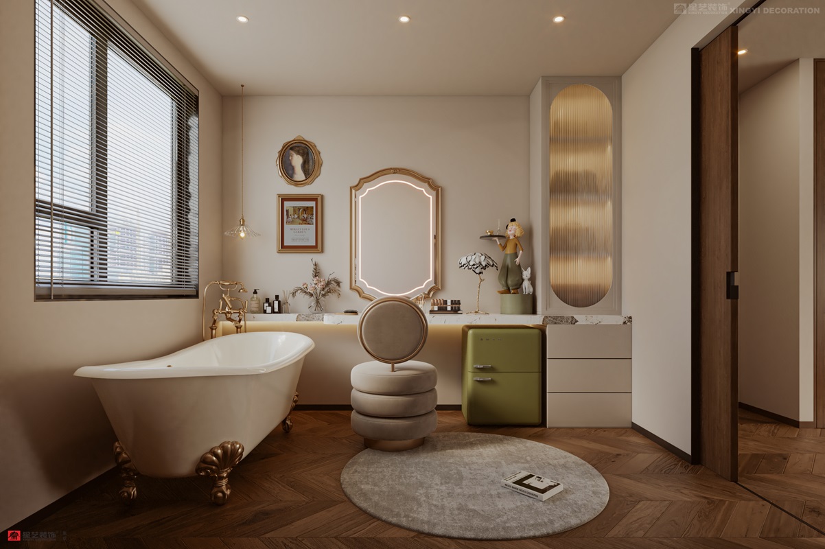 西園潤府160平中古風衛(wèi)生間裝修效果圖