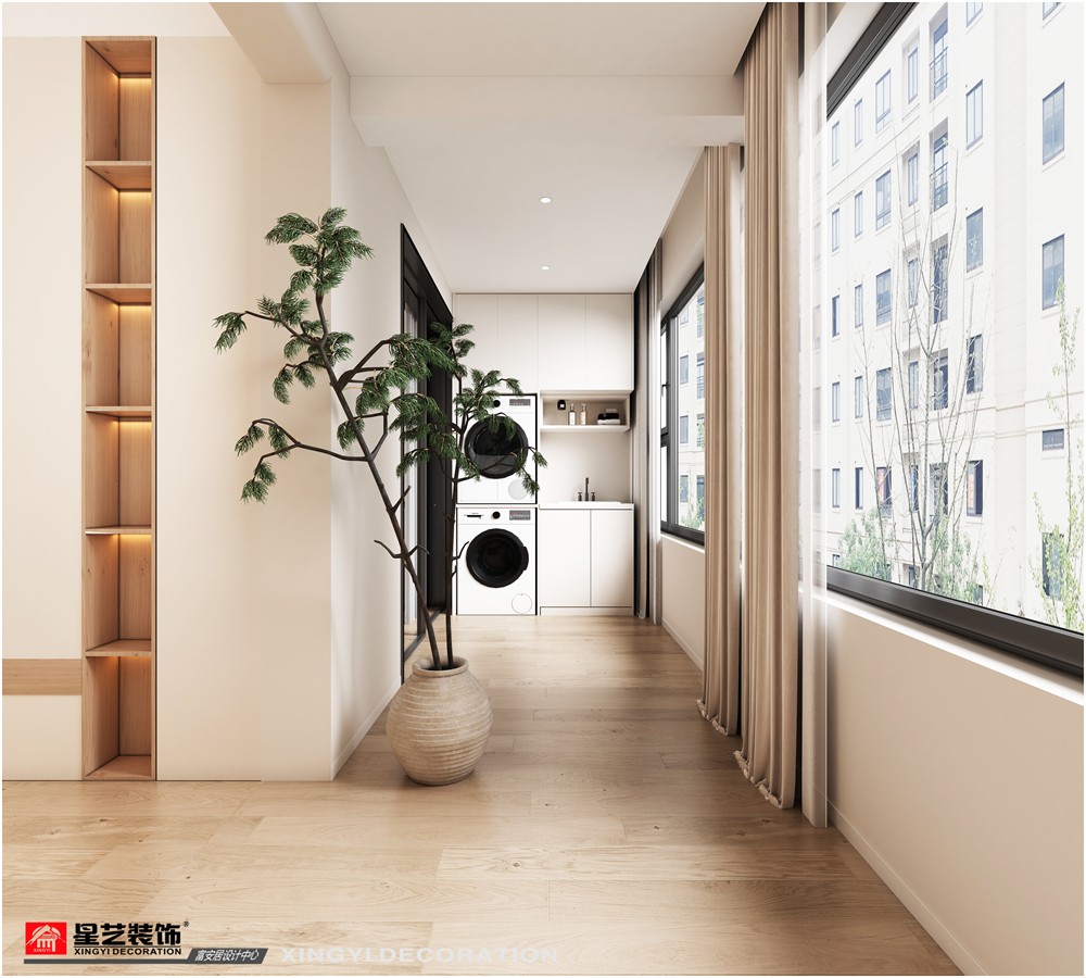 建發(fā)央璽240平奶油風(fēng)二層陽(yáng)臺(tái)裝修效果