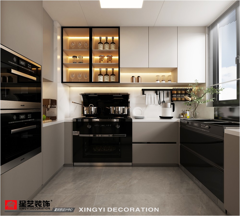 廣源悅府135平廚房現代簡約裝修效果