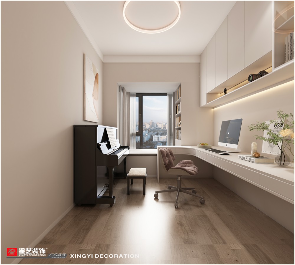 光明城市118平現(xiàn)代簡(jiǎn)約書(shū)房裝修效果