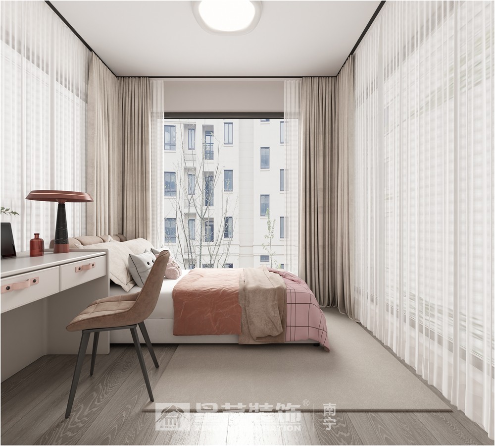 保利領(lǐng)譽府90平現(xiàn)代簡約次臥裝修效果