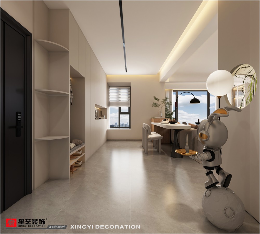 廣源悅府135平入戶現代簡約裝修效果